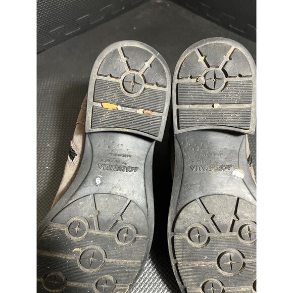 Aquatalia Sophie Suede Graphite Gray Moto Boots Bootie Size 9 Womens Biker - Picture 6 of 8